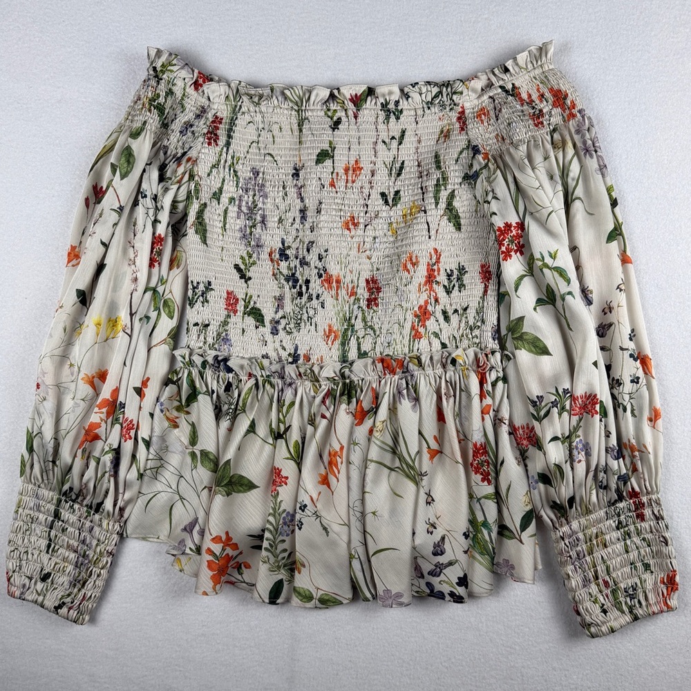 Alexis Women's Elsa Botanical Floral Print Off-Shoulder‎ Blouse Multicolor Large - Picture 7 of 12